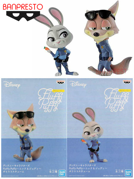 Banpresto Disney Zootopia Fluffy Puffy Judy and Nick Police Costume Figure Set